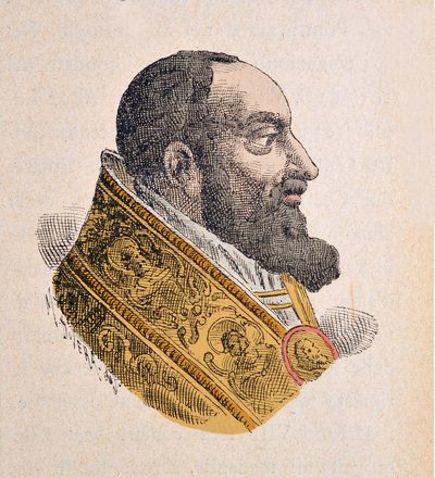 Ritratto del Papa Urbano VIII (Urban o Urbanus o Urbano) (1623-1644), 1898 (incisione con colorazione successiva) da Italian School